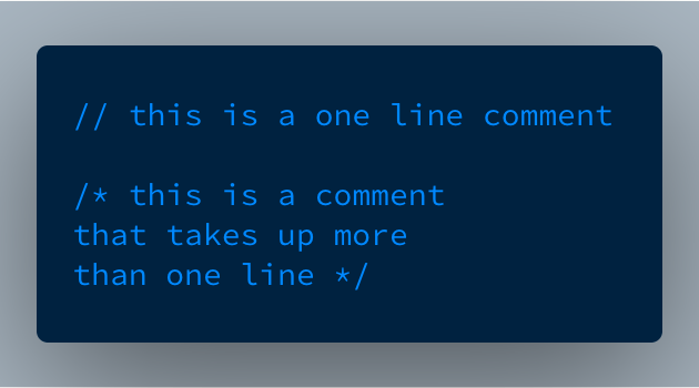 comments code
                    snippet